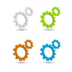 gears and cogs teamwork icon concept