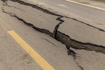 Cracked of asphalt road
