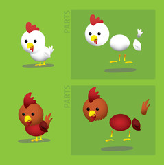Naklejka premium Animal Farm Hen Rooster Vector Illustration