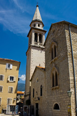 Fototapeta na wymiar Town Hall in the old town in Budva, Montenegro