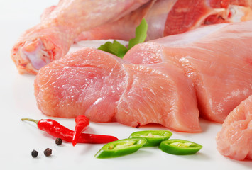 Raw turkey meat