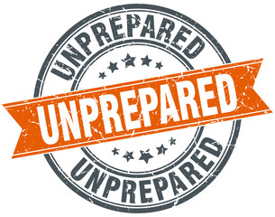 unprepared round orange grungy vintage isolated stamp