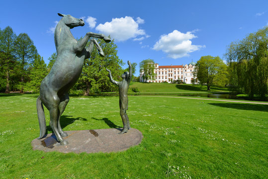 Celler Schloss, Schlosspark, Denkmal, Hengst Wohlklang, Landgest&uuml;t, Hengstparade, Niedersachsen, Celle