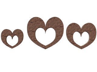 textured heart-shaped photoframe set in wood
