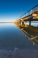 Fototapeta premium Beautiful wooden pier on Baltic sea shore