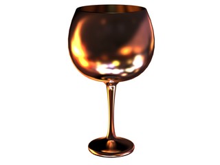 glass 3d render with reflection in metal