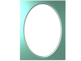 oval photoframe 3d render in green