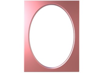 oval photoframe 3d render in pink