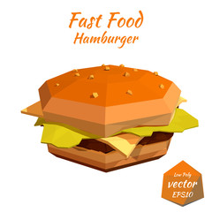 Fast food: cheeseburger, hamburger with cutlet, cheese and tomat
