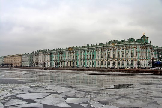 Neva River and State Hermitage Museum, St. Petersburg, Russia