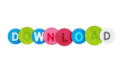 Download button made of glossy circles