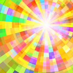 Abstract Colorful Circle Tunnel. Vector Background