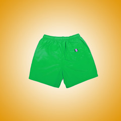 Male shorts against the gradient background