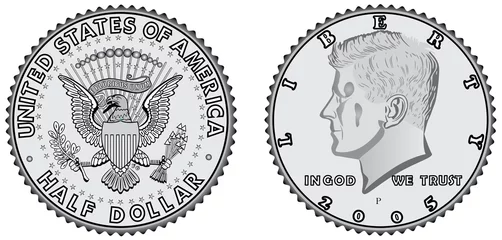 Metal coins - half dollar © vonuk