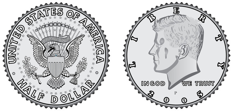 Metal coins - half dollar