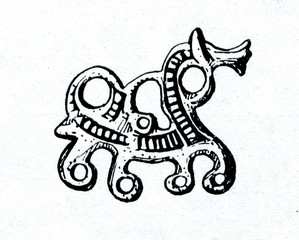 Livonian pendant (12-14 centuru, Latvia, Martinsala)