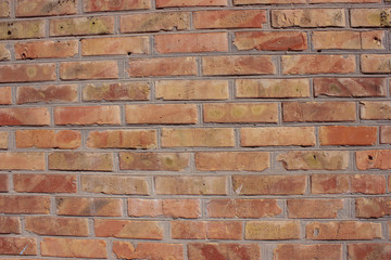 Red brick masonry wall