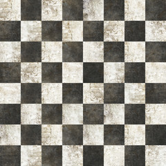 checkered tiles seamless with black and white marble effect