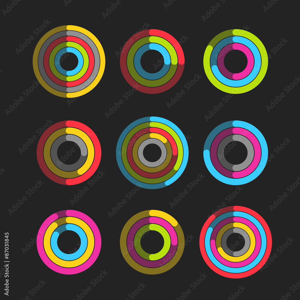 Poster Different chart indicators collection