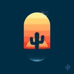 Foto op Canvas Desert cactus emblem © Mike McDonald