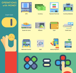 Operation Money Banking Payment ATM Cash Check Machine Coin