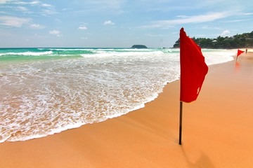 dangerous zone in kata beach , phuket ,thailand