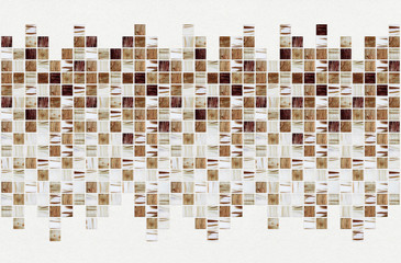small square tiles of brown color, striated