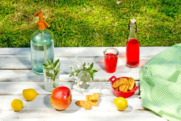 drink on the garden in summer time