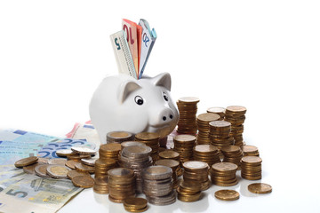 Münzen, Sparschwein, Geld