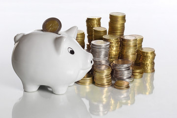 Münzen, Sparschwein, Geld