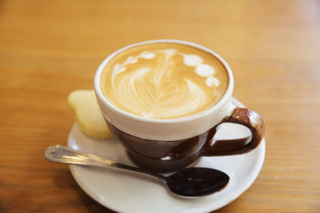 coffee on wood background