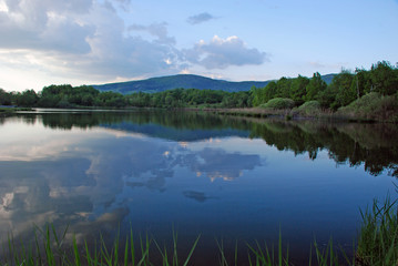 Fototapeta na wymiar Lake and forest landscape