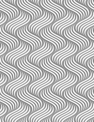 Paper cut out wavy ripples on gray