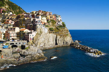 Fototapeta na wymiar Manarola , the oldest Cinque Terre villages, in Liguria, northern Italy