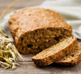 home-made bread with bran