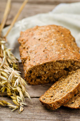 home-made bread with bran