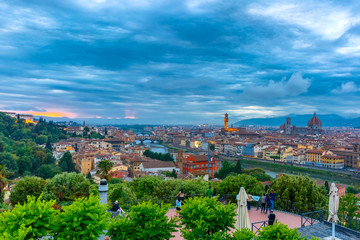 Fototapeta na wymiar Famous view of Florence at night, Italy