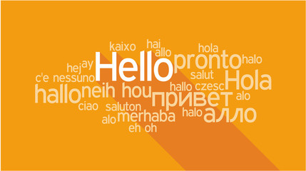 HELLO in different languages, word tag cloud © Ruslan Gilmanshin