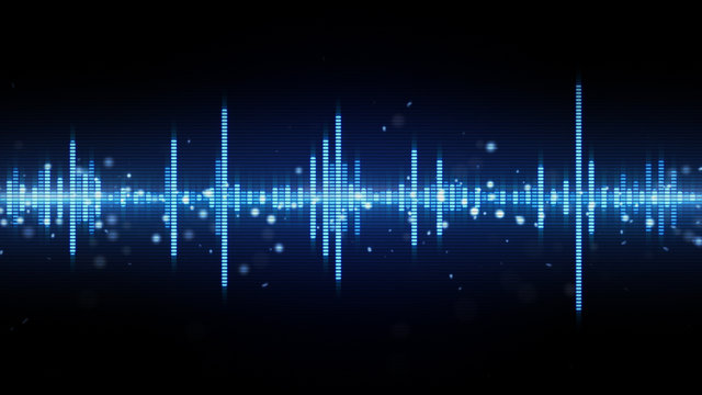 audio waveform blue equalizer