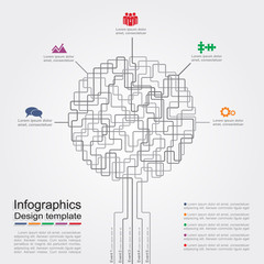 Obraz premium Infographic report template with text and icons. Vector