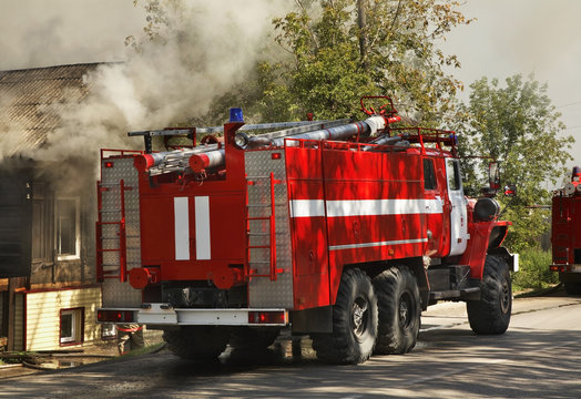 Fire extinguishing in Kungur. Perm Krai. Russia