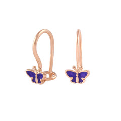 Golden earrings butterflies for little girl 