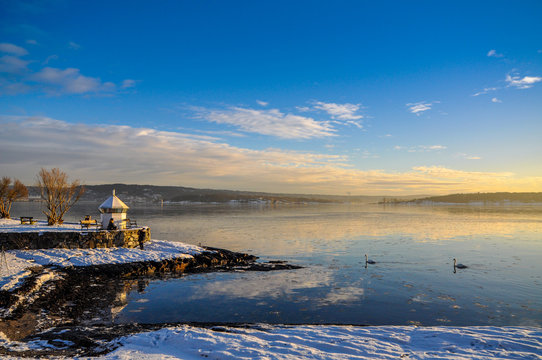 Park And Coast Near Fram Museum In Oslo In Winter