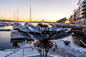 An Eternal Peace-Flame sculpture in Oslo, Norway