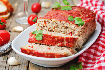 meatloaf with onion, pepper and garlic