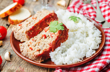 meatloaf with onion, pepper and garlic