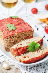 meatloaf with onion, pepper and garlic