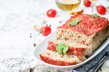 meatloaf with onion, pepper and garlic