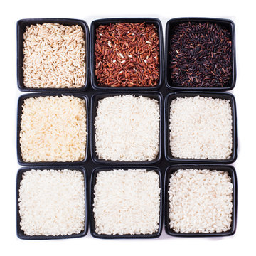 Various types of rice 