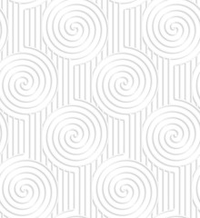 Fototapeta na wymiar Paper white spirals on continues lines